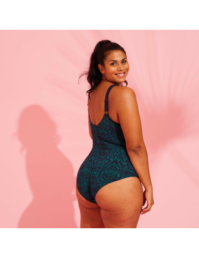 Maillot de Bain 1 Pièce Femme Romi Nick Noir Vert