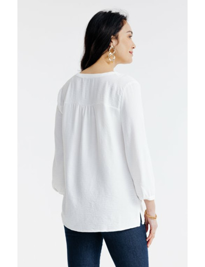 Blouse unie détails plis