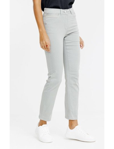 Pantacourt stretch brodé