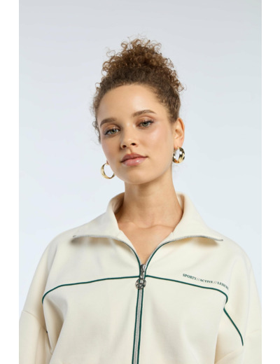 Veste sweat avec œillets