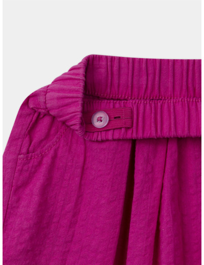 Short évasé rose fuschia à broderies fleuries Fille