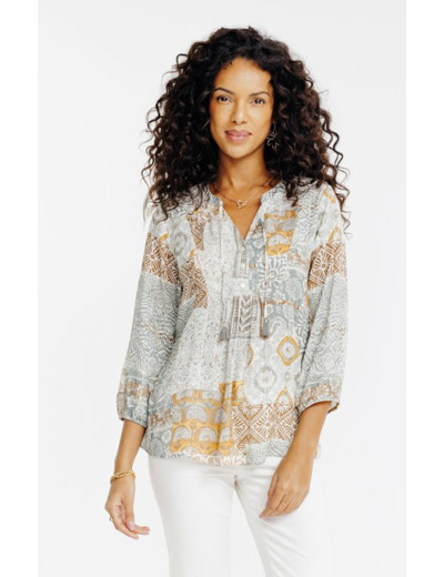 Tunique imprimée patch avec pompon