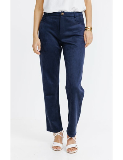 Pantalon 5 poches en suédine