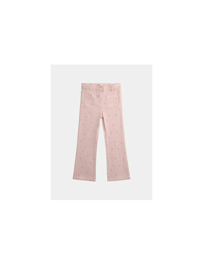 Pantalon rose imprimé cœur pour fille