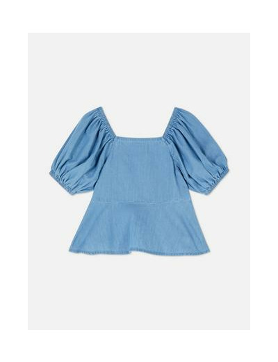 1,5–8 ans | Chemisier en chambray à manches bouffantes