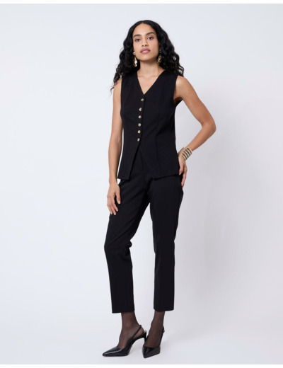 Gilet sans manches uni NOIR Femme