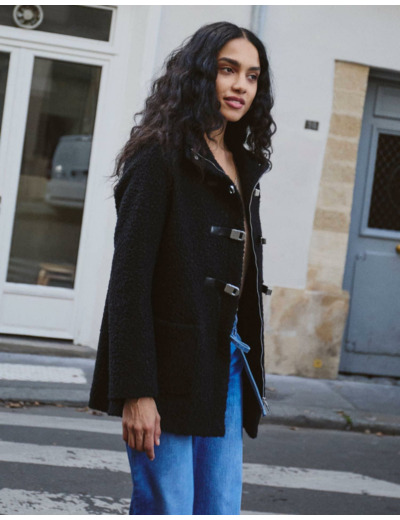 Manteau uni NOIR Femme