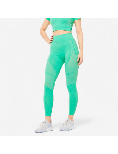 Legging poche téléphone taille haute Fitness Seamless Vert