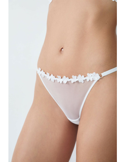 String en tulle broderie fleurs