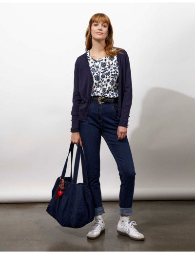 Top manches 3/4 imprimé MARINE Femme