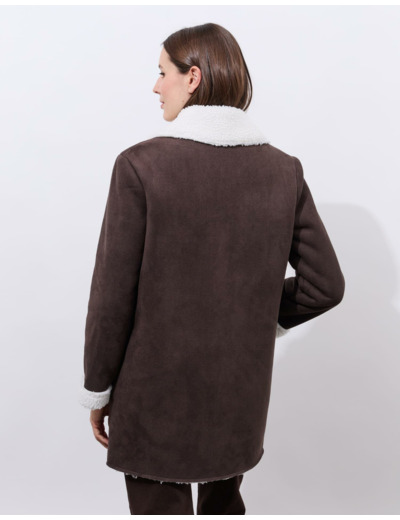 Caban uni MARRON Femme