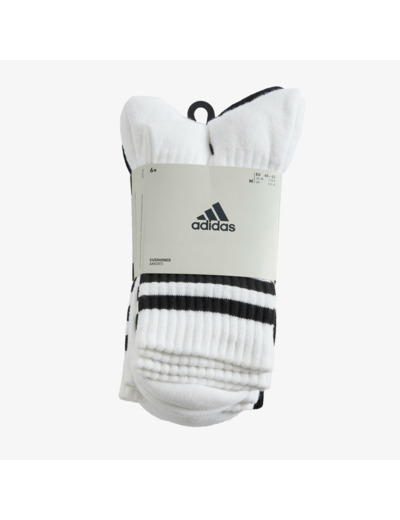 CHAUSSETTES DE SPORT HAUTES ADIDAS STRIPES NOIR BLANC LOT DE 4