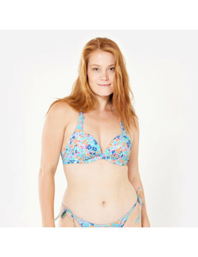 Haut de maillot push up surf fleuri Femme - Elena prairie multicolore