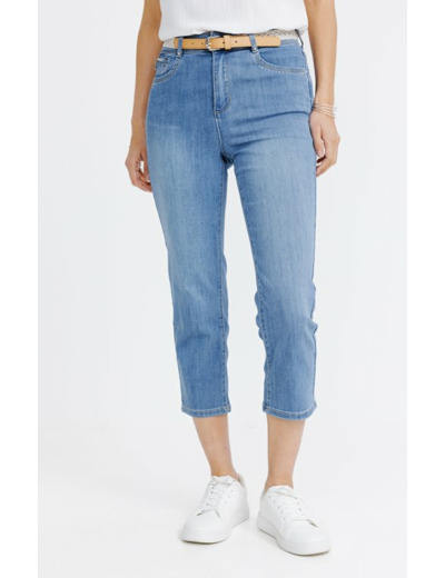 Corsaire denim avec ceinture fantaisie