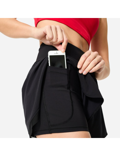 Short de Fitness Extensible 2 en 1 pour Femme - Noir