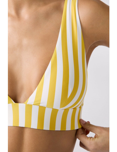 Triangle foulard sans armatures rayé haut de maillot