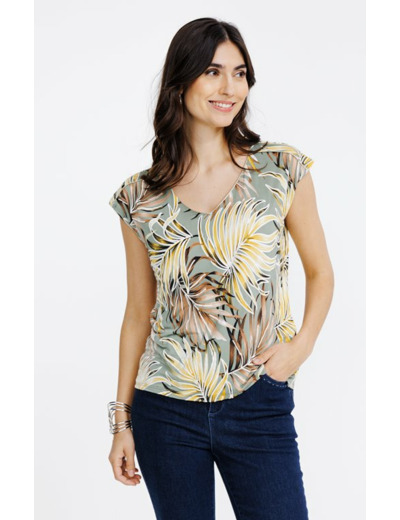 Tee-shirt manches T col v