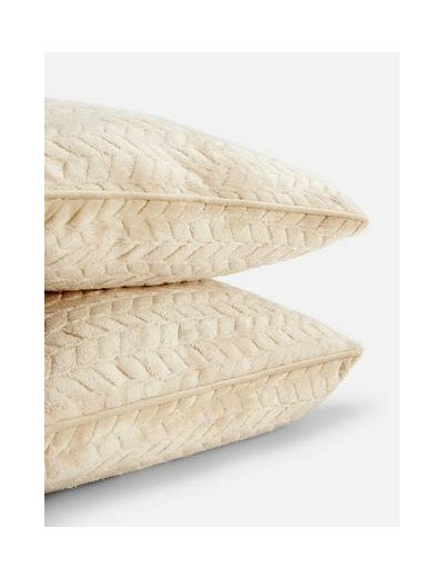 Lot de 2 coussins carrés en maille torsadée