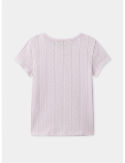 Lot de 2 t-shirts imprimés fleuries ou rose uni Fille