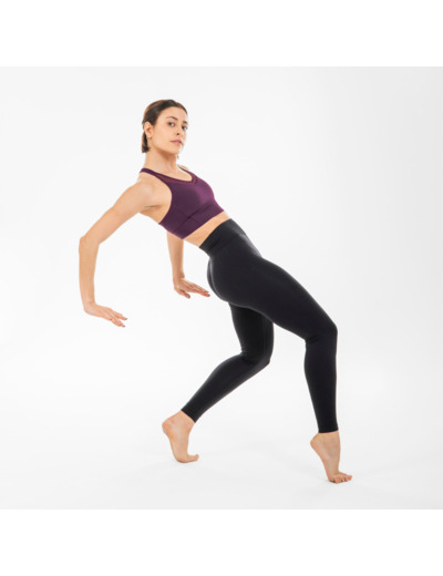 Legging de danse moderne taille haute femme, noir