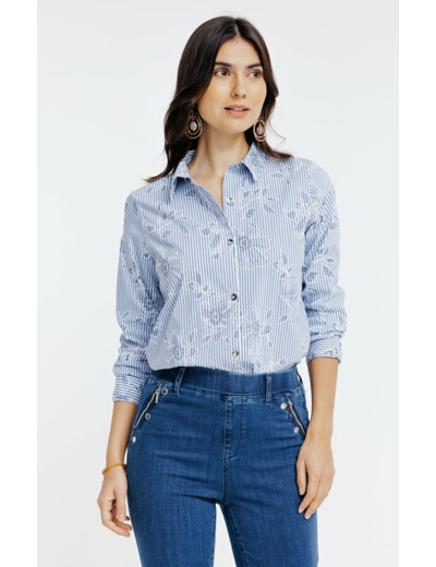 Chemise rayée à imprimé en gomme