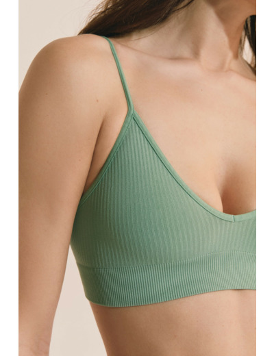 Soutien-gorge brassière col V,Soutien-gorge brassière col V;${refinementColor}