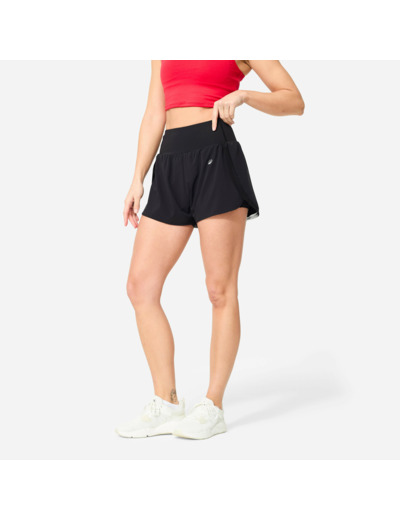 Short de Fitness Extensible 2 en 1 pour Femme - Noir