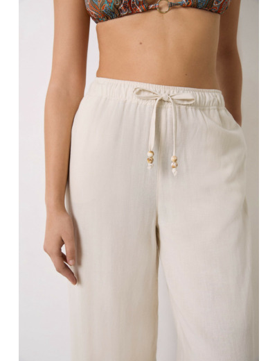 Pantalon large en lin