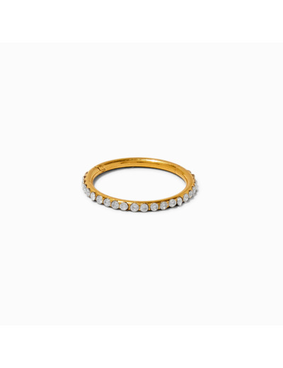Anneau pour piercing conque 1,2 mm en zircon cubique et acier inoxydable couleur dorée