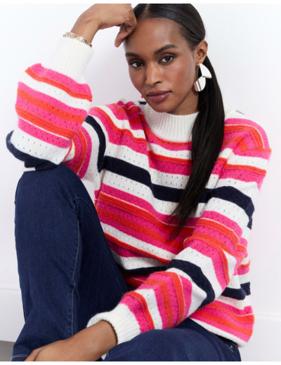 Pull épais rayé MULTICOLORE Femme