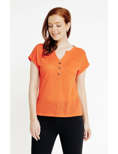 Tee-shirt col mao manches courtes