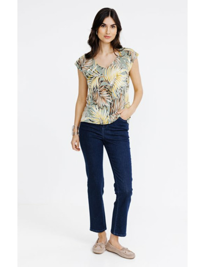 Tee-shirt manches T col v