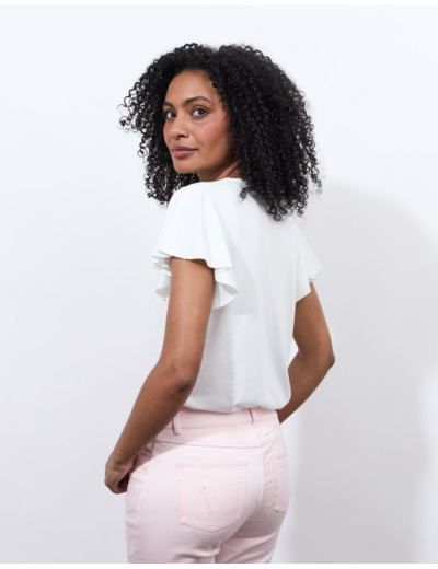 Pantalon corsaire slim uni ROSE PALE Femme