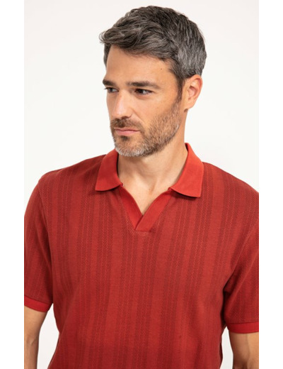 Pull col polo manches courtes Ajoure