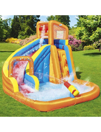 AIRE DE JEU MUR D'ESCALADE ET PATAUGEOIRE AVEC SOUFFLERIE