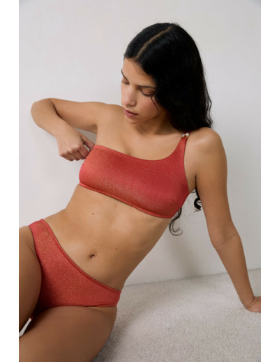 Brassière asymétrique haut de maillot irisé