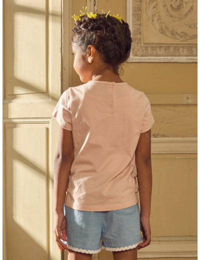 Tee Shirt Manches Courtes Rose