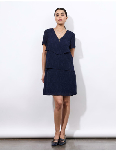 Robe courte unie MARINE