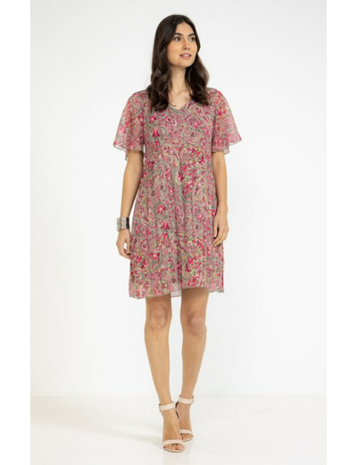 Robe plissée imprimée