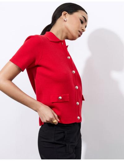 Gilet imprimé ROUGE Femme