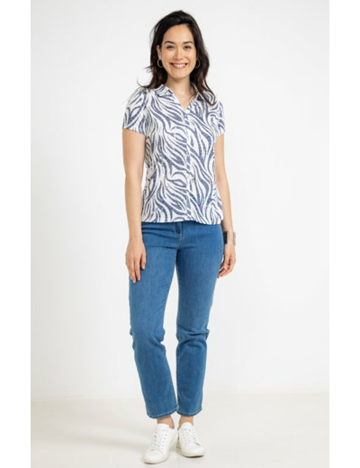 Tee-shirt imprime col chemise