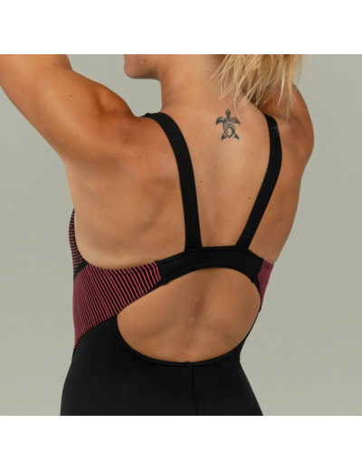 Maillot de bain de natation une pièce femme résistant au chlore Kamiye Seam rose