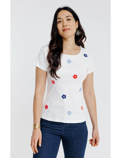 Tee-shirt brodé manches courtes