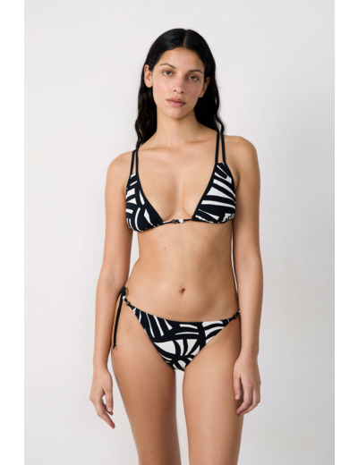 Triangle haut de maillot imprimé détail bijou