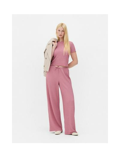Pantalon large en tissu froissé