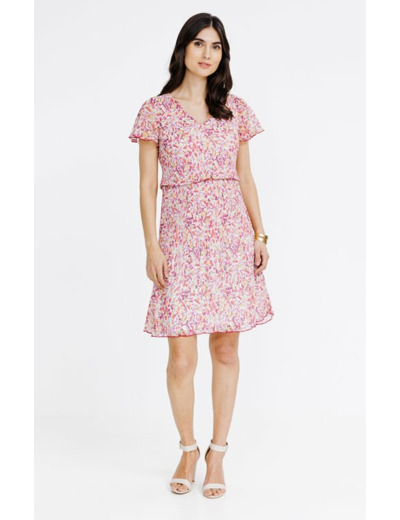 Robe plissée imprimée