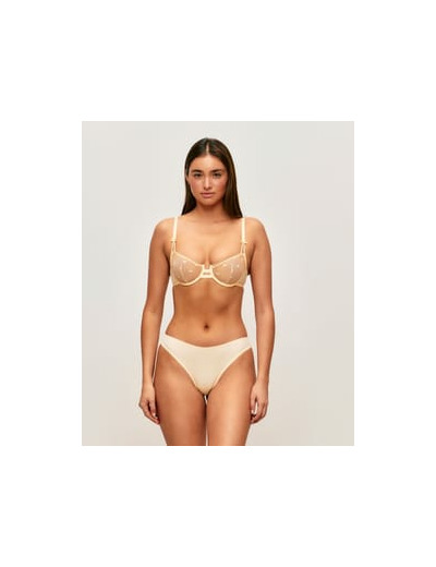 Soutien-gorge corbeille en mesh avec citrons brodés