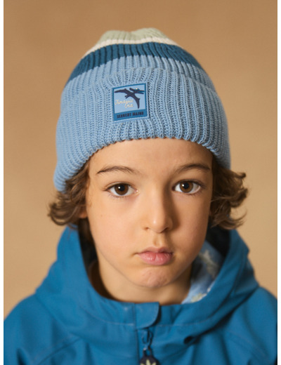 Bonnet rayé en maille
