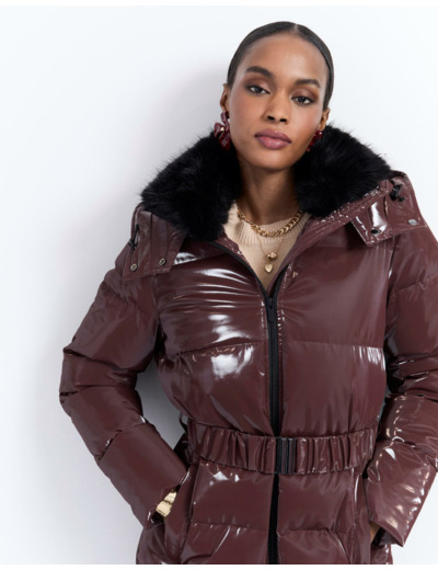 Doudoune mi-longue unie BORDEAUX Femme