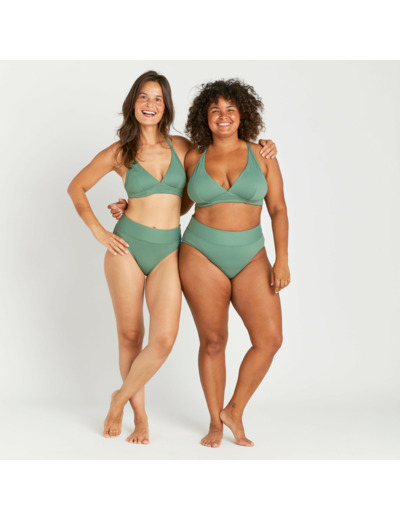 Haut de maillot de bain brassière texturée Femme - Bea kaki